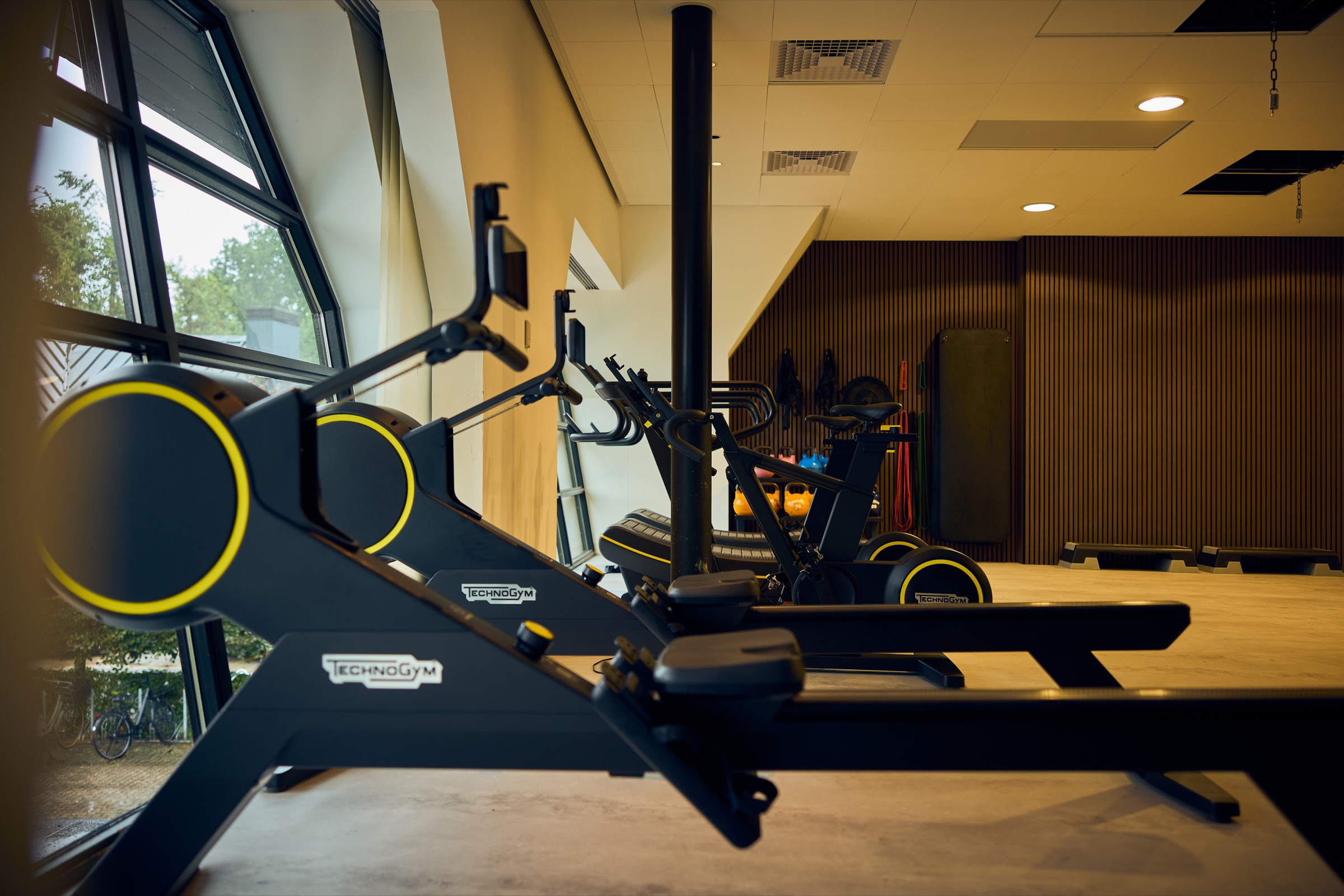 Technogym rowers and bikes in the HIIT studio
